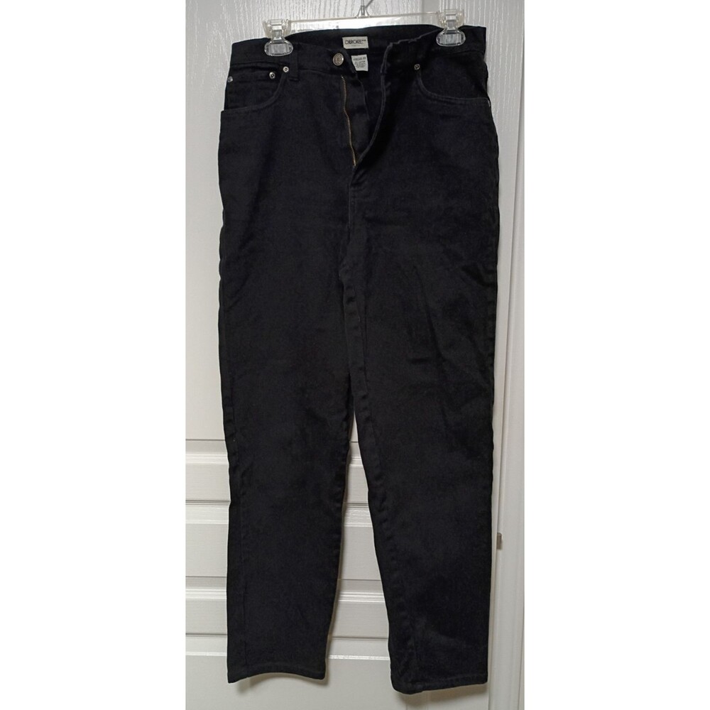 Cherokee Womens 10 Regular Black Denim High Rise Jeans Straight Leg Stretch